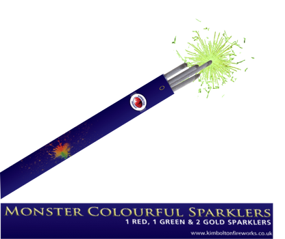 10 PACK GOLD & COLOURED SPARKLER BUNDLE