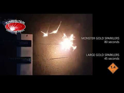 10 PACK GOLD & COLOURED SPARKLER BUNDLE